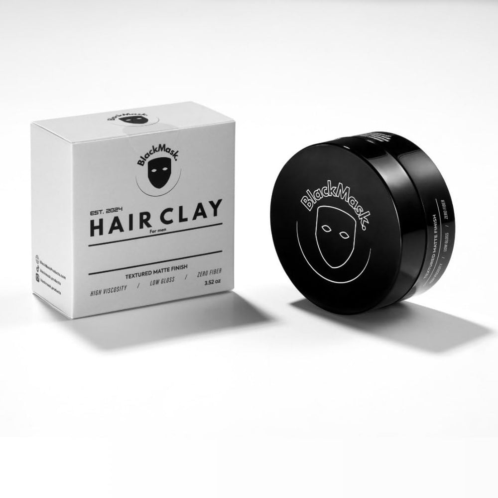 BlackMask Hair Clay application shows quick grooming with even distribution.