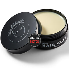 BlackMask Hair Clay packaging showcases sleek jar for easy styling and everyday use.