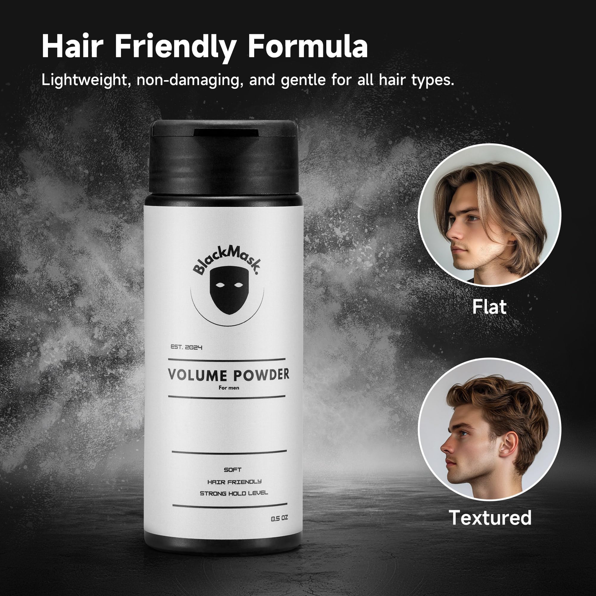 BlackMask Texture Powder on hair under sun highlights UV protection feature