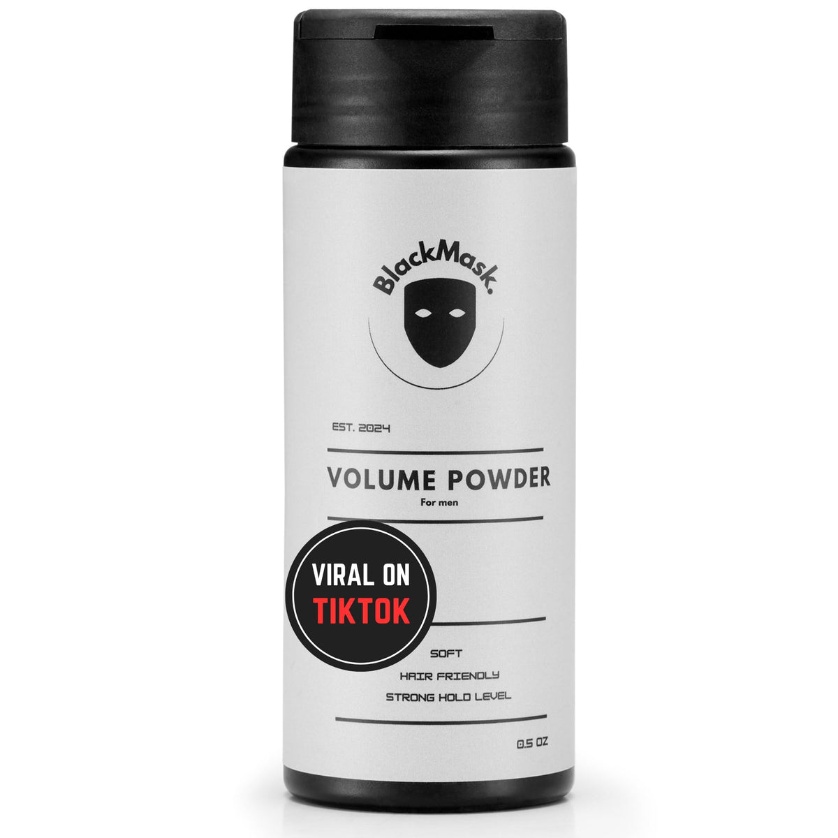 BlackMask Texture Powder for Men jar closeup highlighting natural mica-based formula for added texture