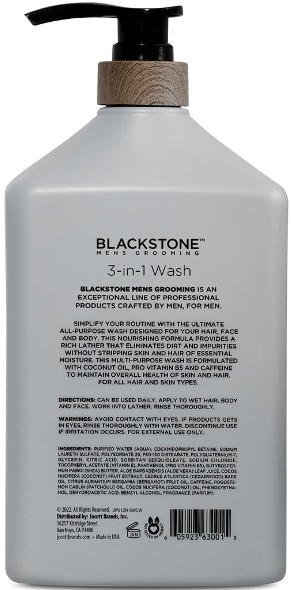 Sandalwood scent from Blackstone 3-in-1 Wash shown on skin for refreshing feel.