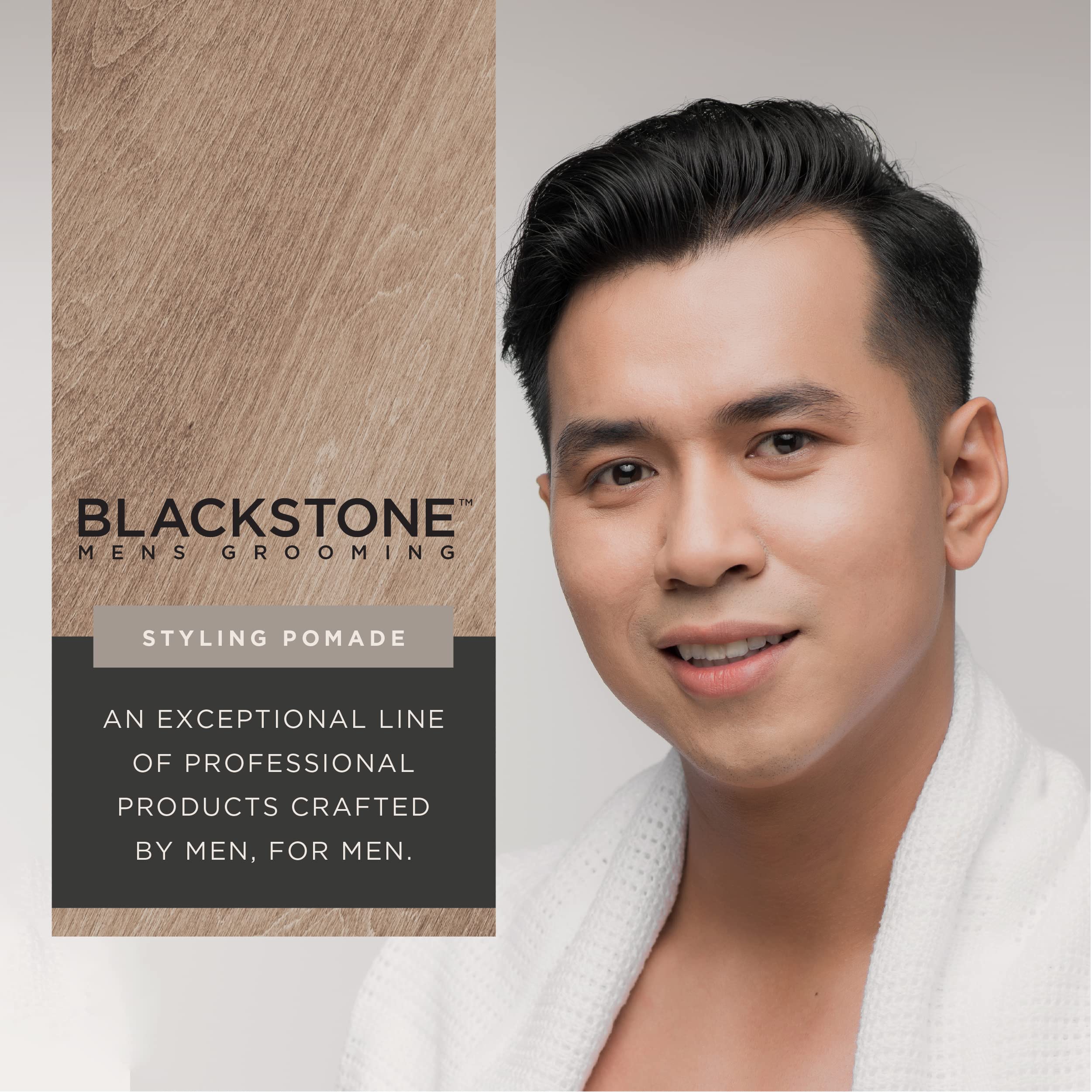 Blackstone USA-made packaging highlighting cruelty-free and paraben-free labeling.