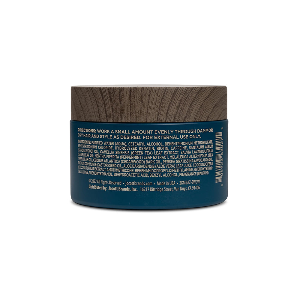 Blackstone pomade textured-hair-look reveals added thickness and volume.