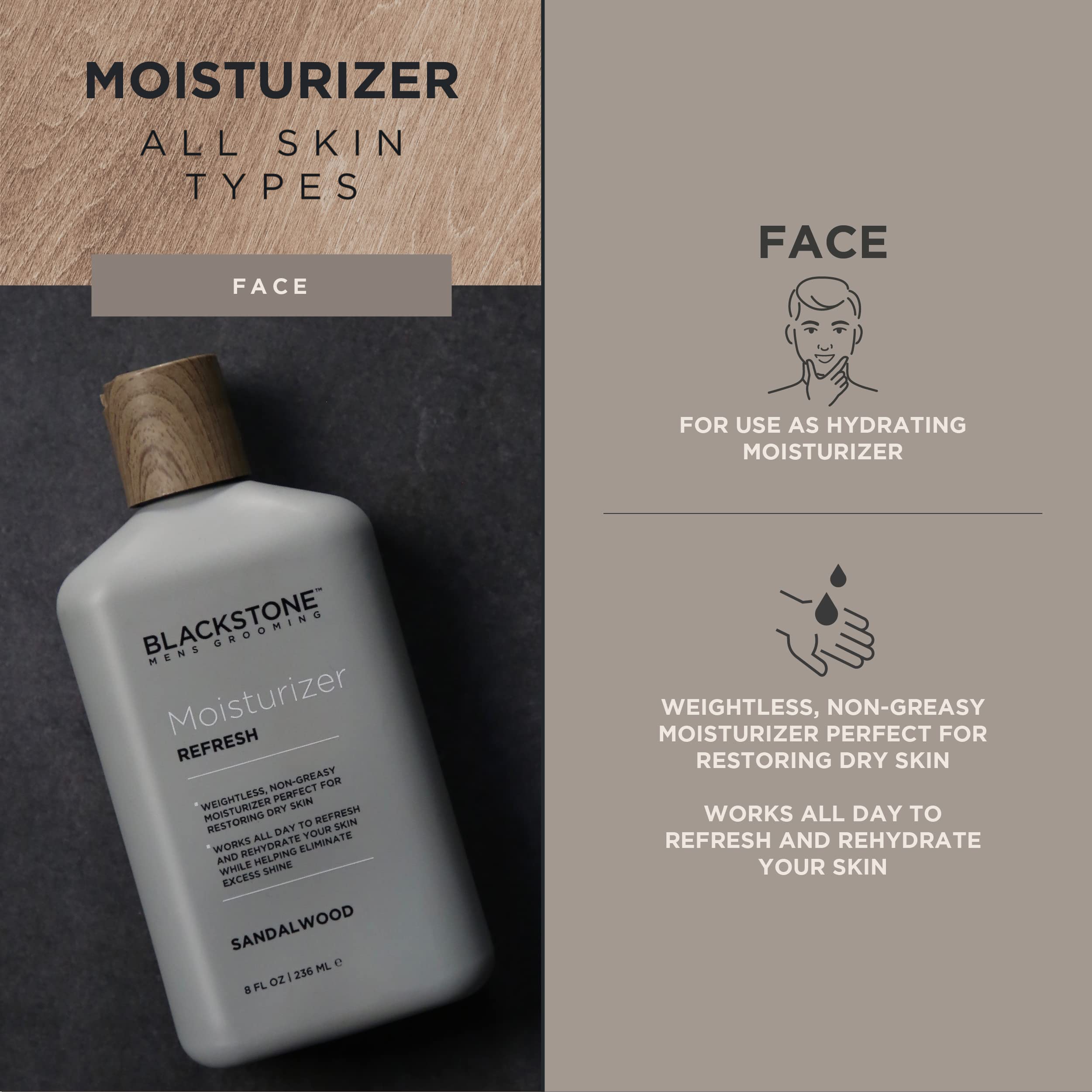 Blackstone sandalwood scent packaging conveys a calming spa-like experience