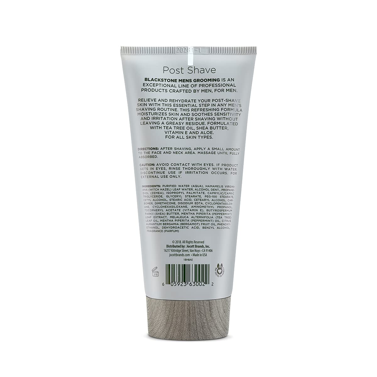 Blackstone tea tree oil detail showcasing refreshing, skin-soothing ingredient