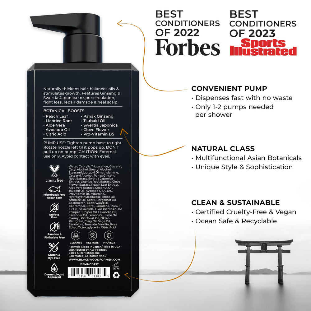 Blackwood For Men Active Man Conditioner cap closeup highlights vegan formula.