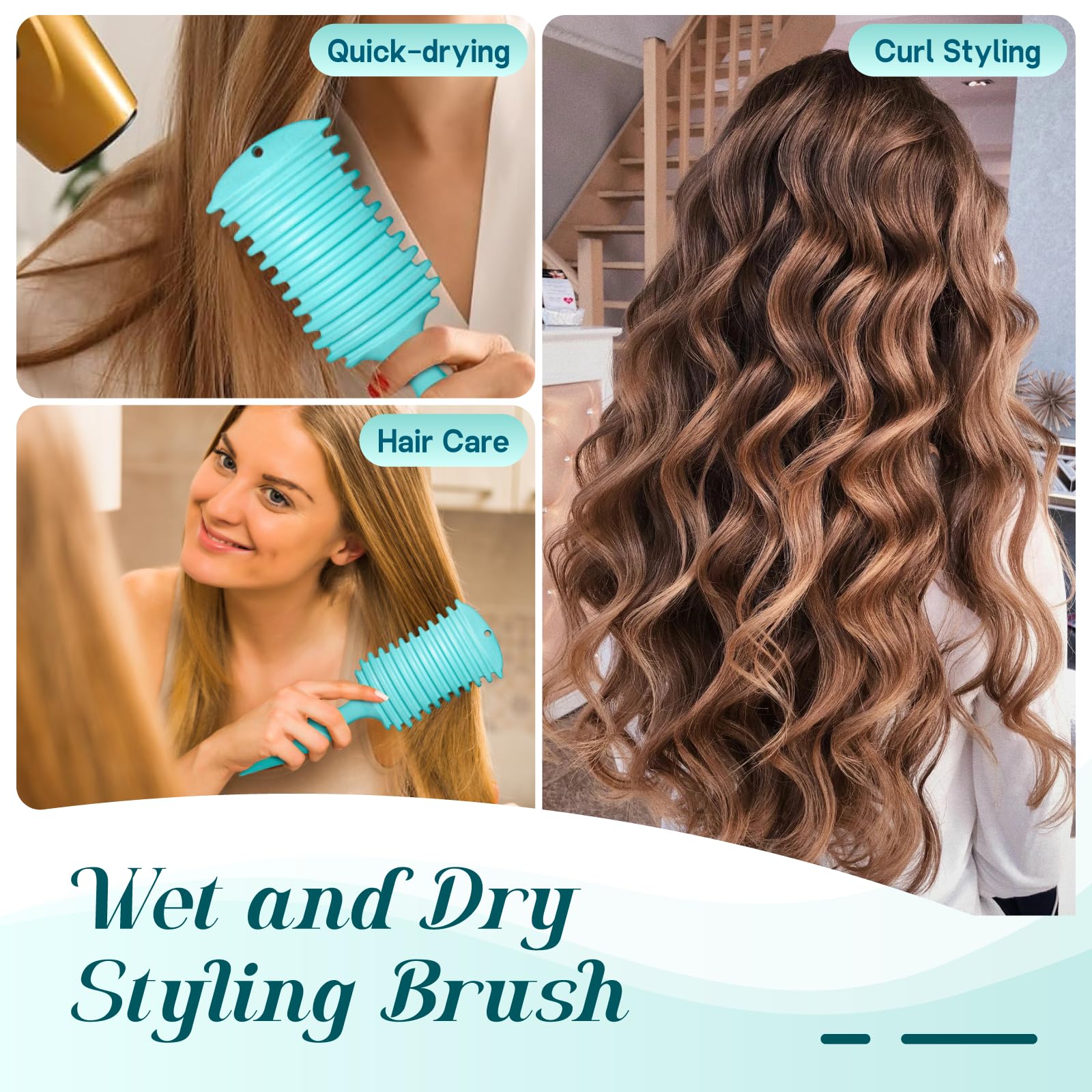 BLACKYEW curly brush compact, durable everyday styling companion