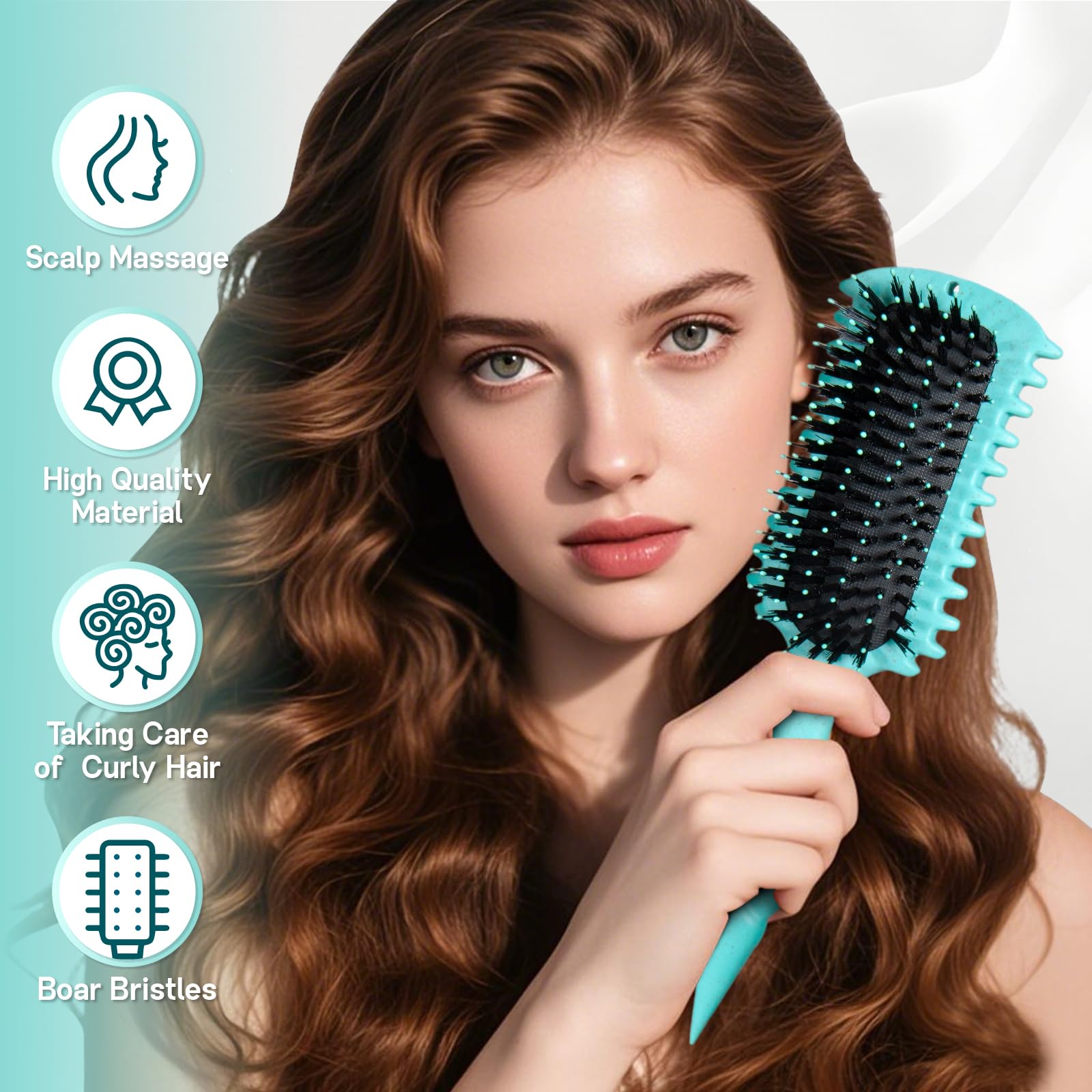 BLACKYEW curly brush detangling teeth ease pulling during detangling