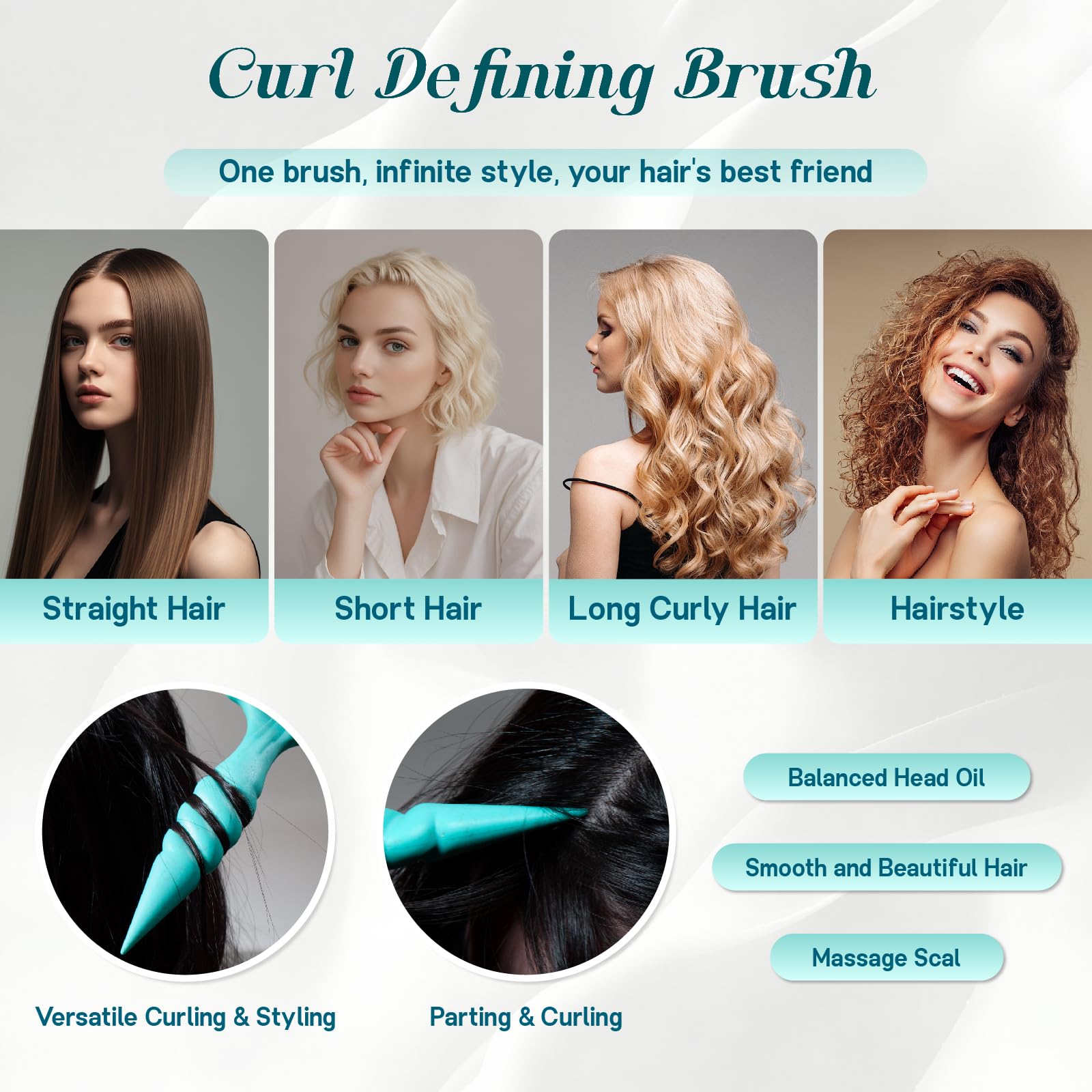 BLACKYEW curly brush suitable for wet or dry hair versatility
