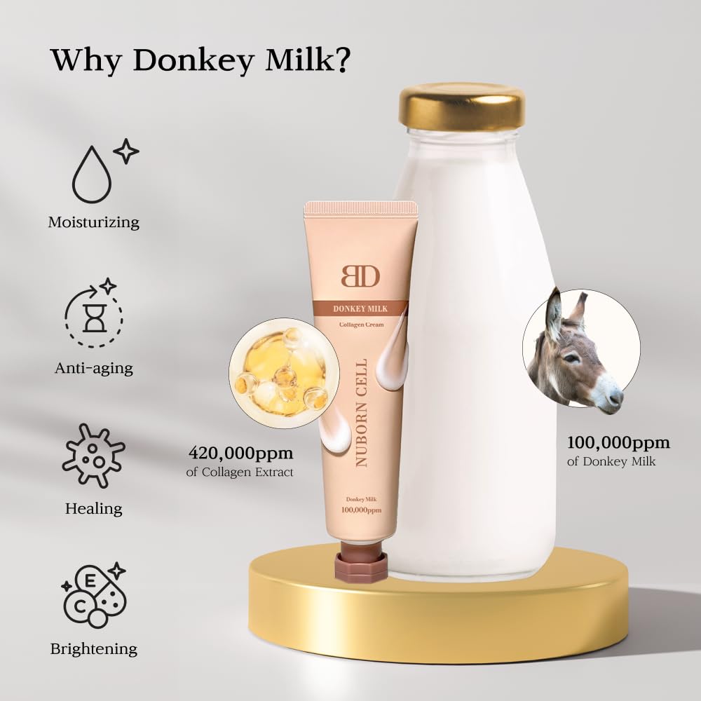 BLANC DUBU Nuborn Cell Donkey Milk Cream texture swatch reveals silky finish