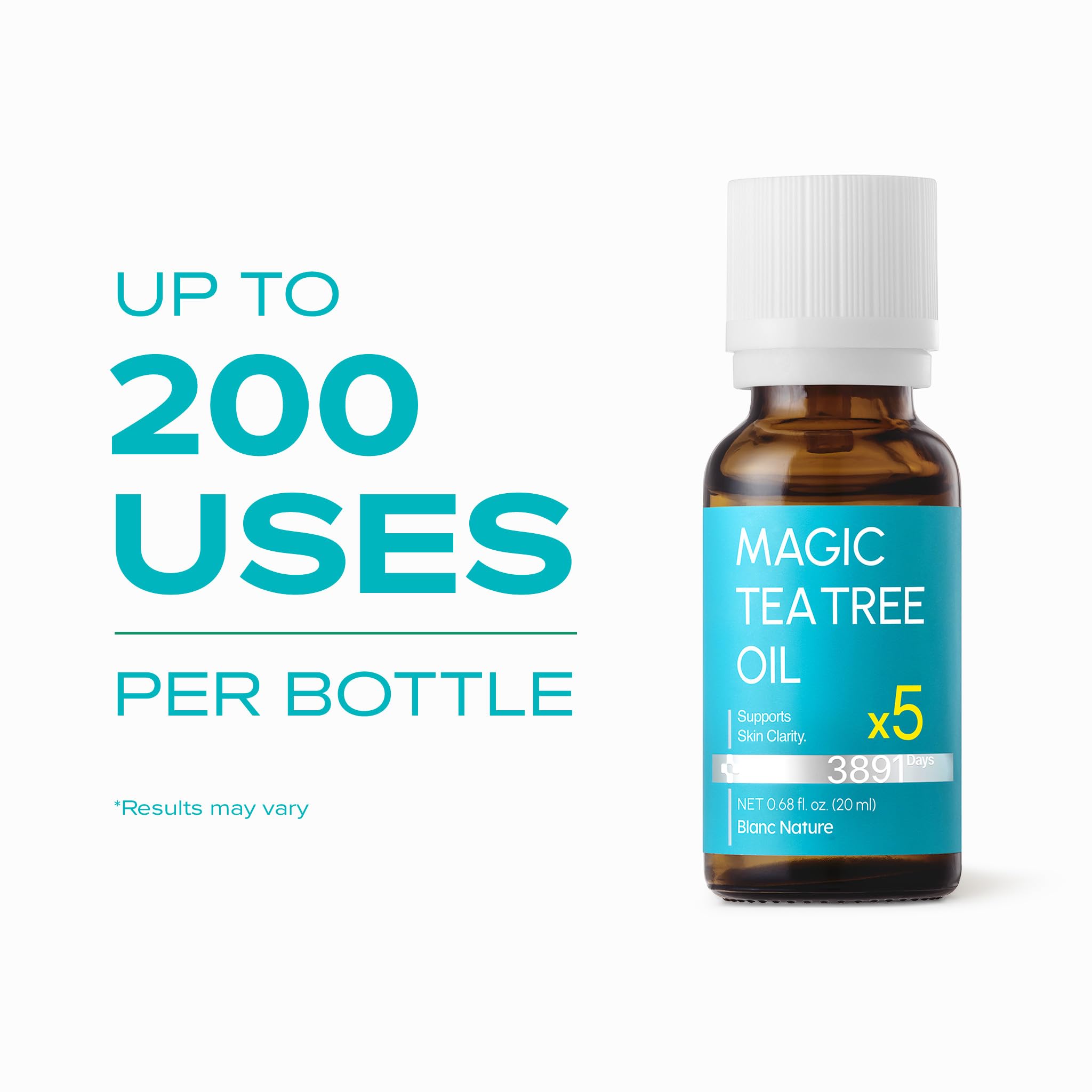 BLANC NATURE Magic Tea Tree Oil texture close-up swirls for quick absorption.