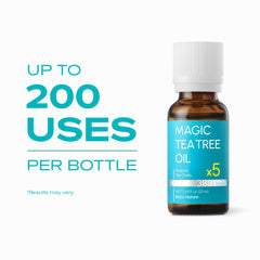 BLANC NATURE Magic Tea Tree Oil texture close-up swirls for quick absorption.