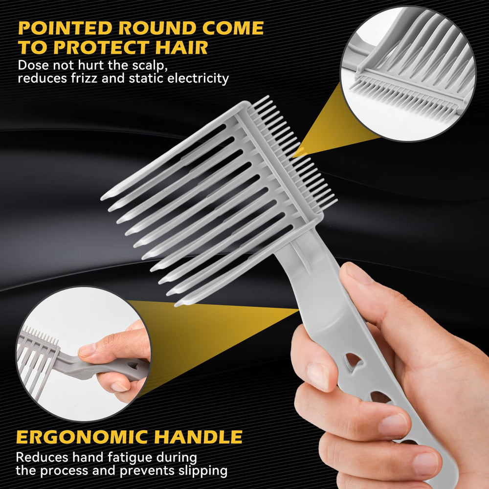 Blend Friend Fade Comb in use at home demonstrates beginner-friendly haircut blending