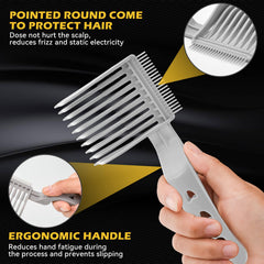 Blend Friend Fade Comb in use at home demonstrates beginner-friendly haircut blending