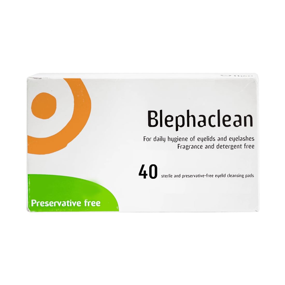 Blephaclean 40 sterile eyelid wipes pack: gentle lid cleansing for sensitive skin and symptom support.
