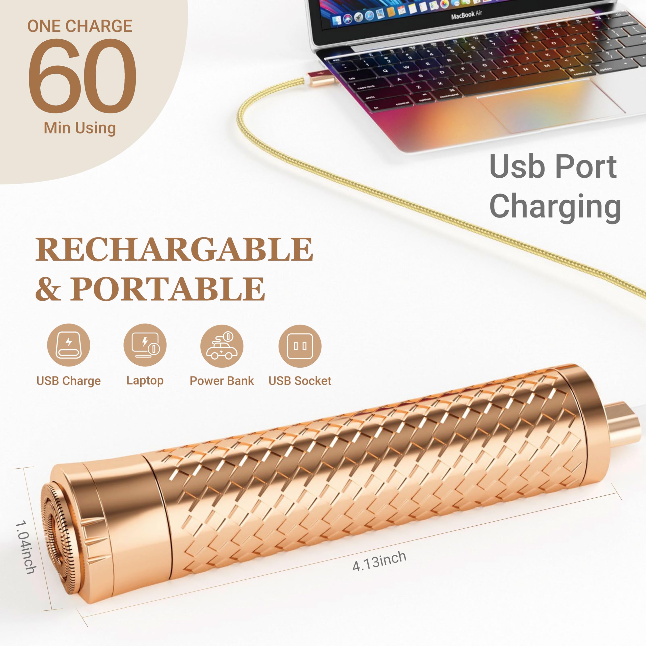 BLIBEE rose gold replacement head offers stylish, hygienic options for body trimming