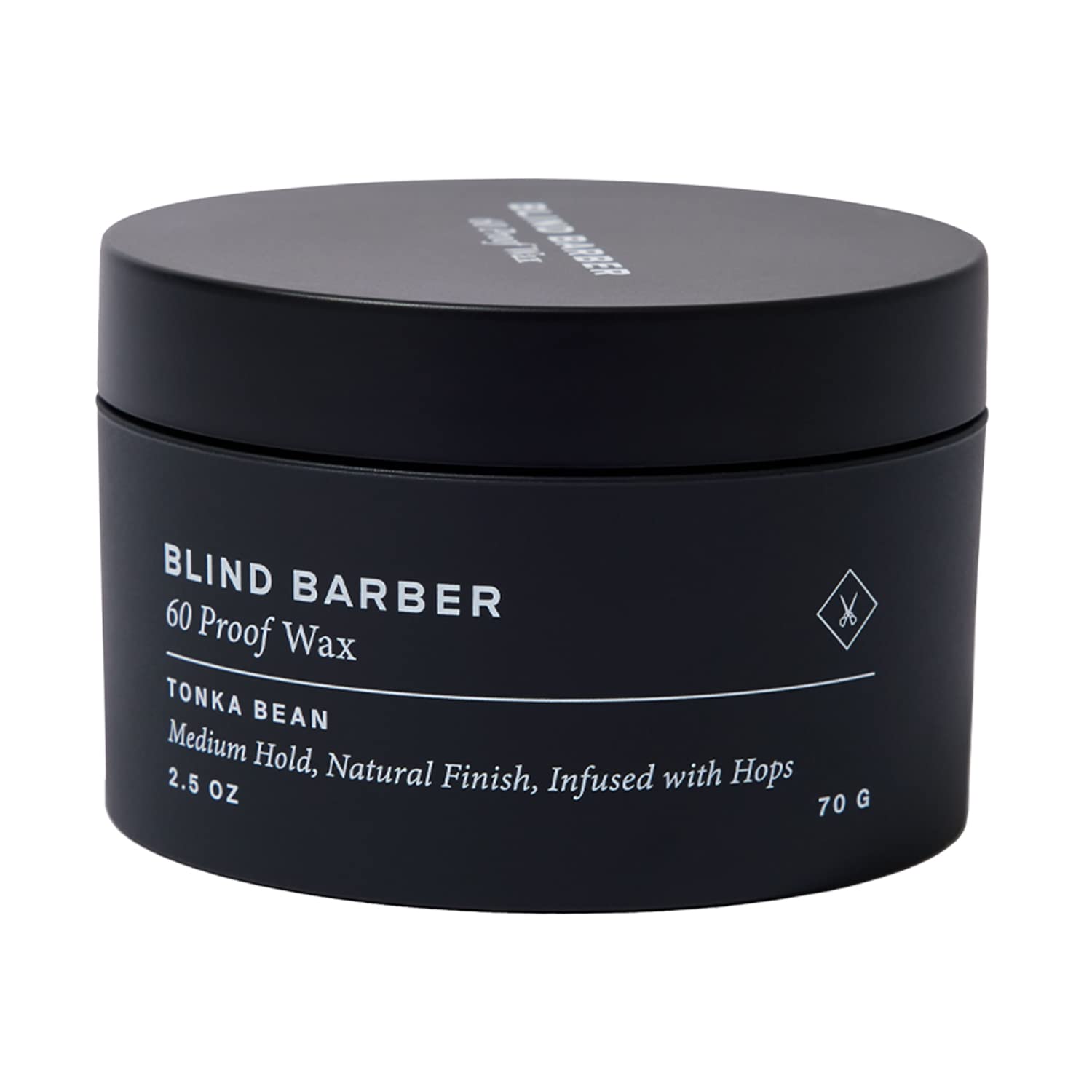 Blind Barber 60 Proof Hair Wax bottle showing medium hold for everyday styling