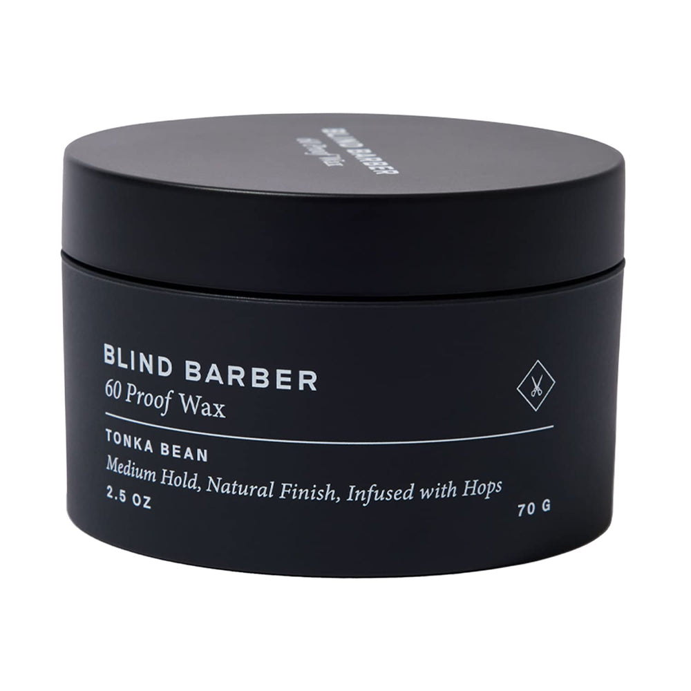 Blind Barber 60 Proof Hair Wax bottle showing medium hold for everyday styling