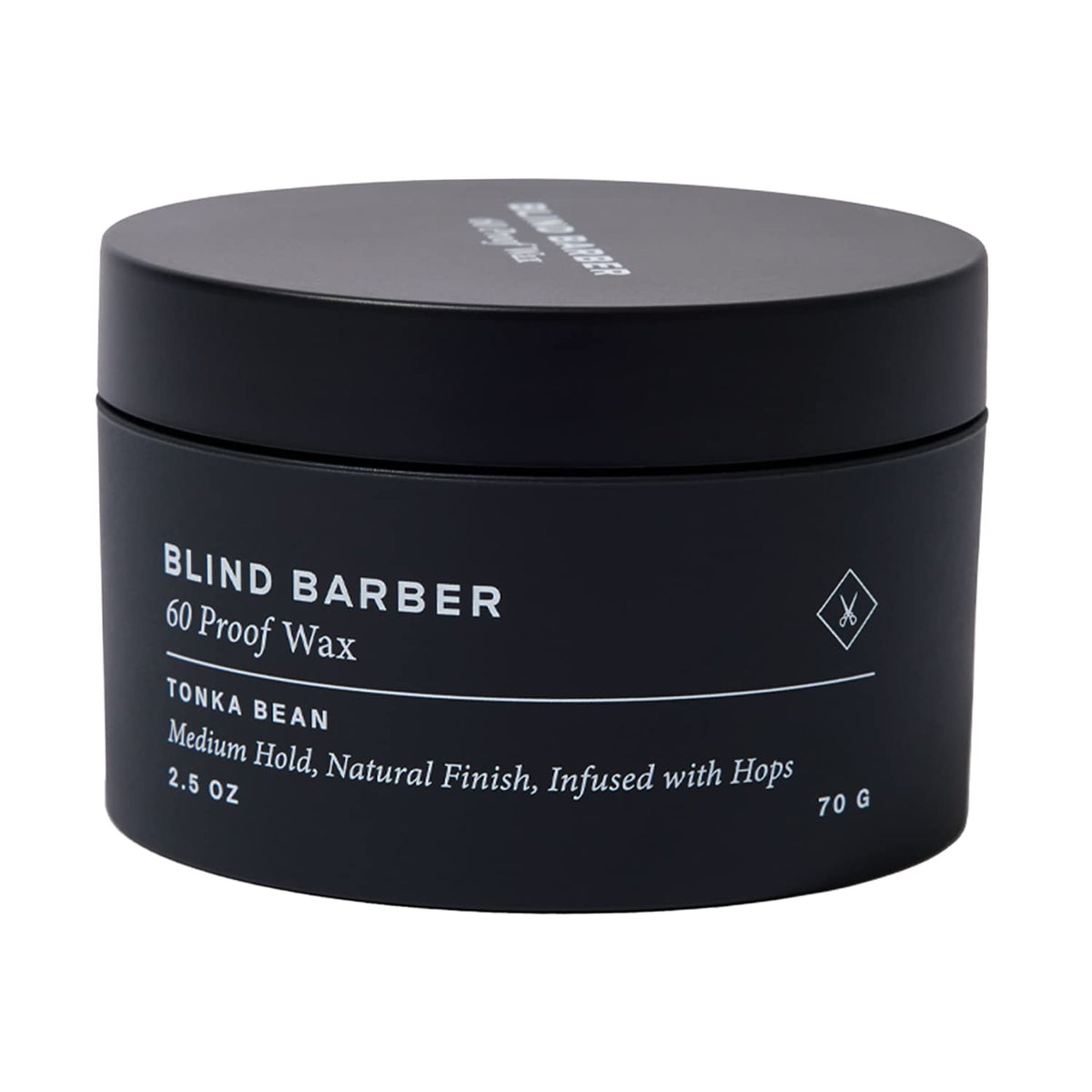 Blind Barber 60 Proof Hair Wax bottle showing medium hold for everyday styling