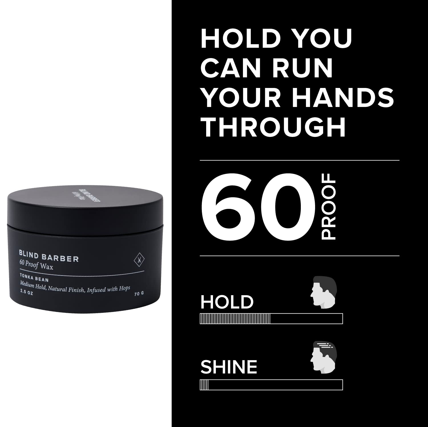 Label on Blind Barber wax emphasizing paraben and sulfate free formula