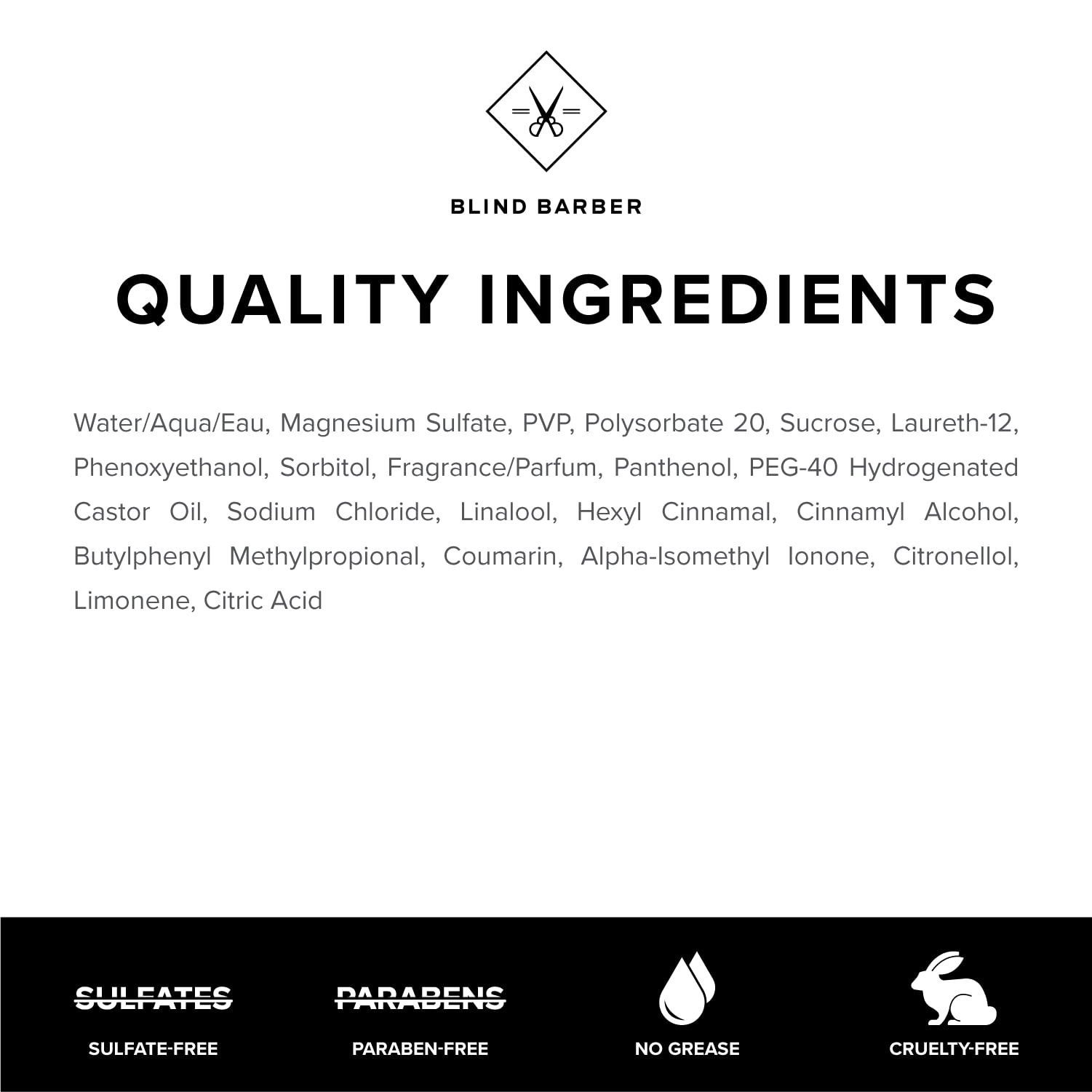 Blind Barber product-packaging display emphasizes sea salt spray premium lifestyle aesthetic.