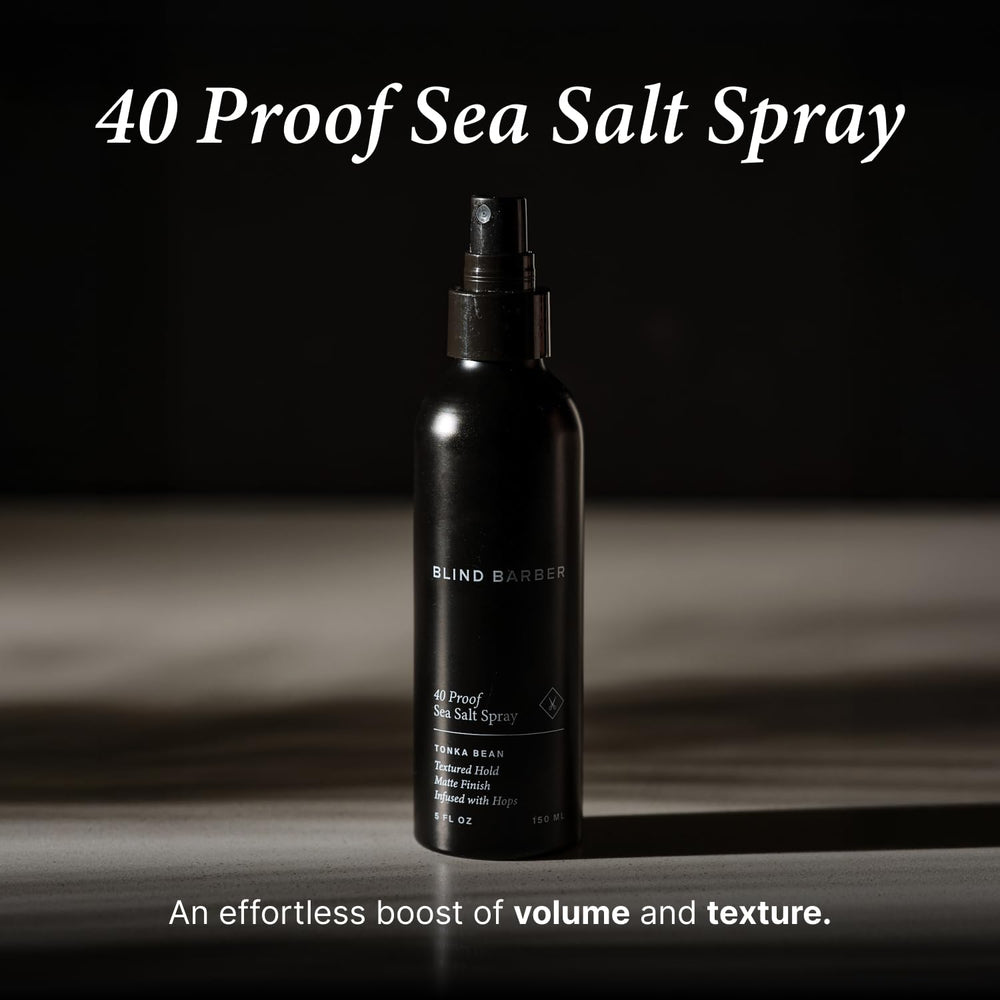 Blind Barber sea salt spray hair waves demonstrates natural volume and textured definition.