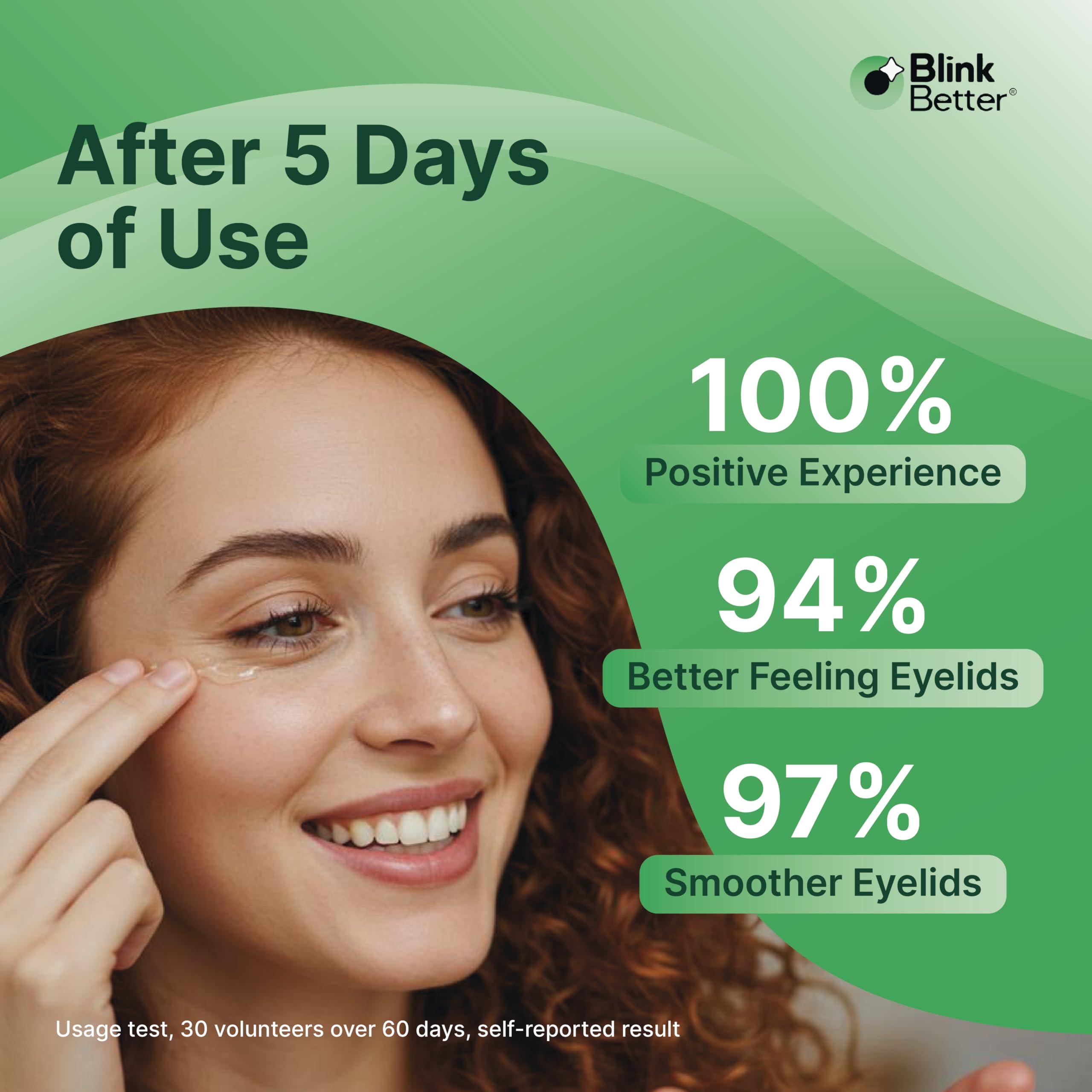 BlinkBetter BetterLids Gel application-swab demonstrates a simple, comforting daily routine.