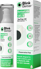 BlinkBetter BetterLids Gel bottle-pour demonstrates easy daily eyelid cleansing for refreshed eyes.