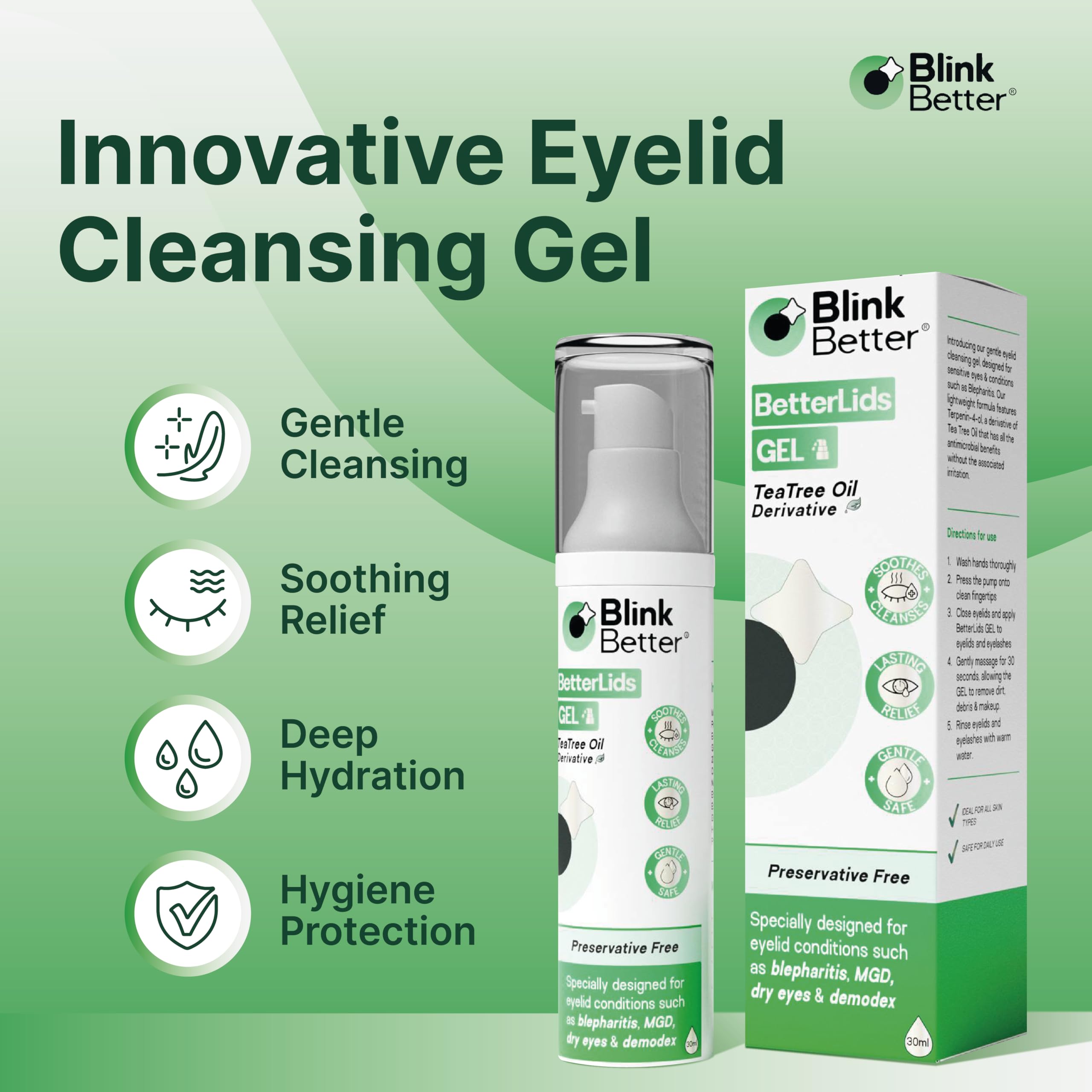 BlinkBetter BetterLids Gel texture-closeup reveals a light, gentle cleanse for sensitive eyelids.
