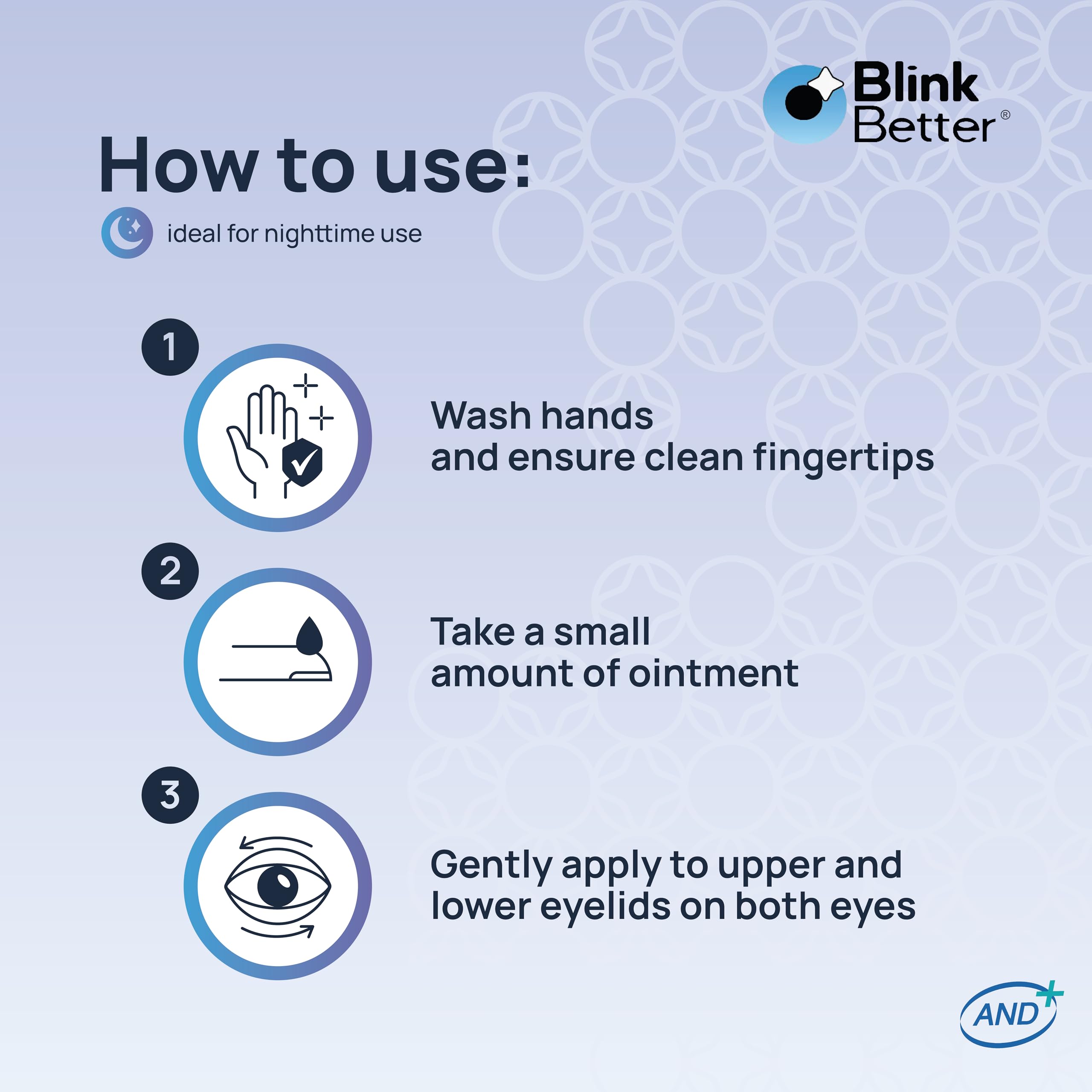 BlinkBetter BetterLids moisture-barrier support visual highlights conditioning ingredients for hydrated eyelids.