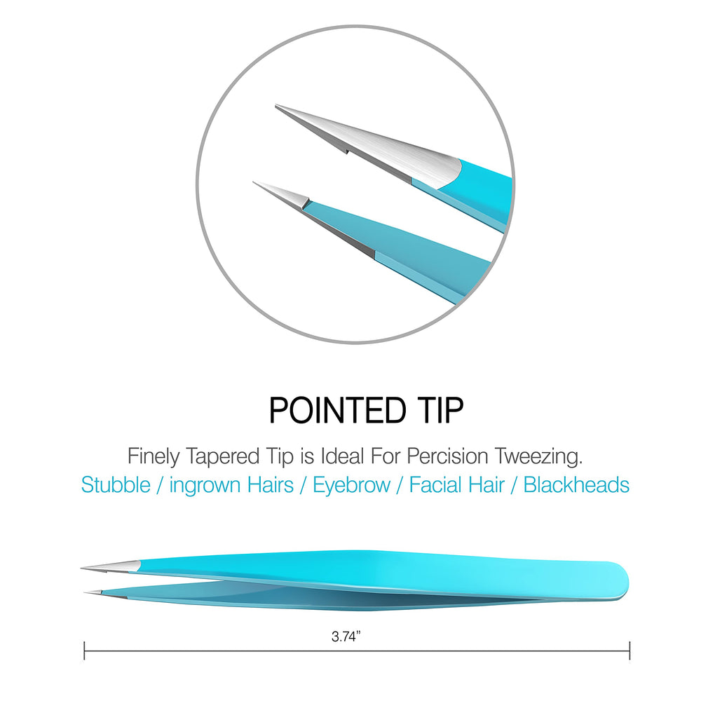 Blinkeen tweezers with slant-tip design for brows and coarse hair precision.