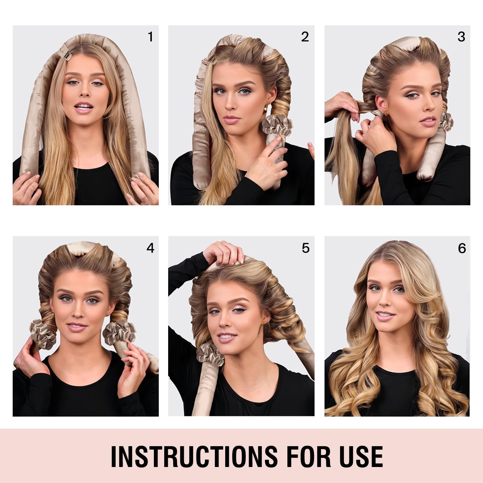 Blinkkeen overnight styling setup on bed demonstrates easy no-heat curls
