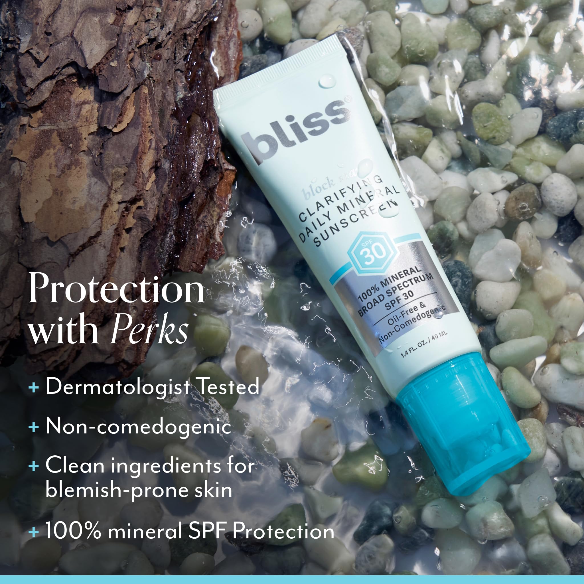 Bliss Block Star face and neck application demonstrates daily sun protection routine.