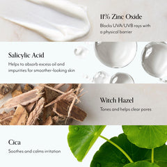 Bliss Block Star zinc oxide mineral base signals reliable UV protection.