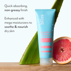Bliss Body Butter grapefruit-aloe application-to-skin shows smooth, non-greasy finish.