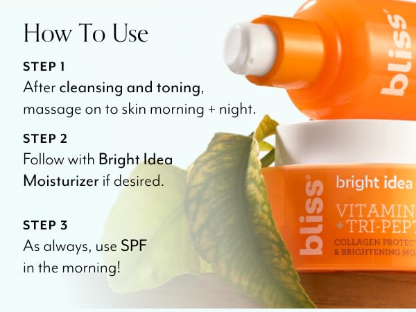 Bliss Bright Idea Eye Cream Vitamin C formula supports collagen-friendly care and antioxidant protection.
