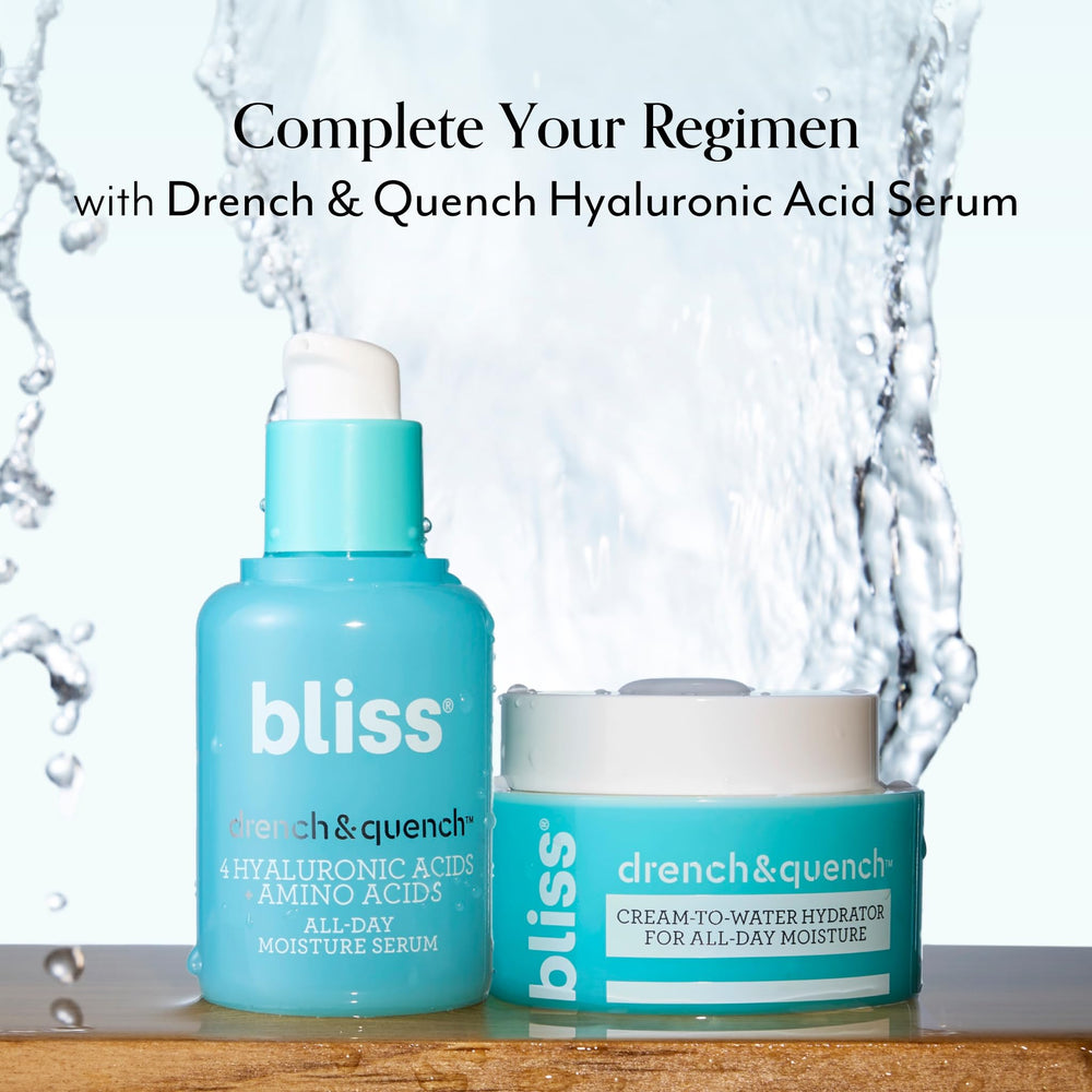 Bliss Drench & Quench four HA weights graphic demonstrates multi-layer hydration.