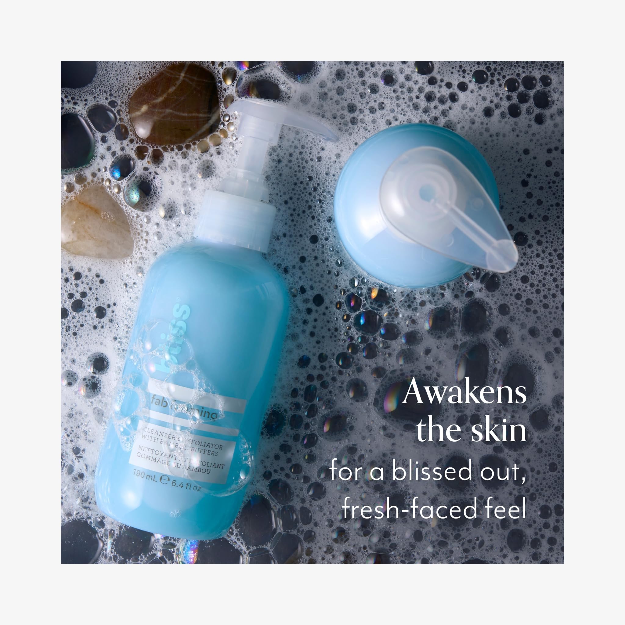 Bliss Fab Foaming cleanser foam lather closeup for makeup removal and pore cleansing