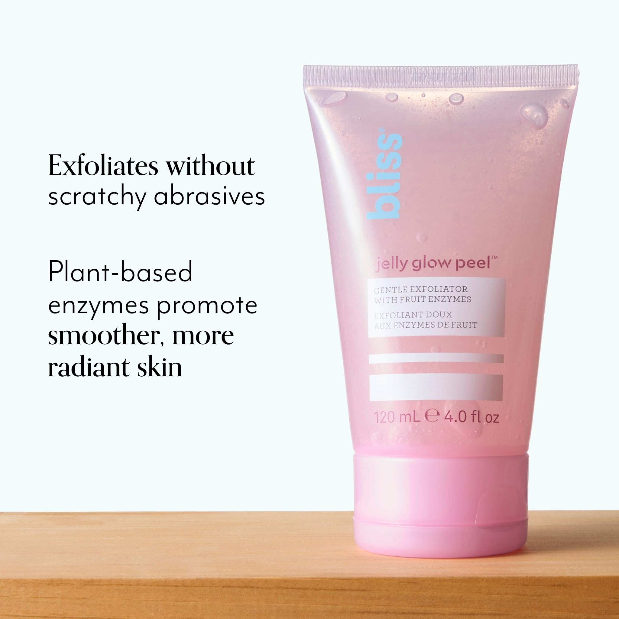 Bliss Jelly Glow Peel on clean face promises hydrated, refreshed skin
