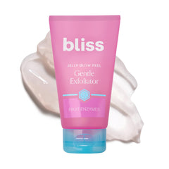 Bliss Jelly Glow Peel packaging on countertop, suggesting gentle exfoliation