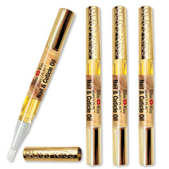 Bliss Kiss 4-pen vanilla nail oil pen application showing cuticle hydration.
