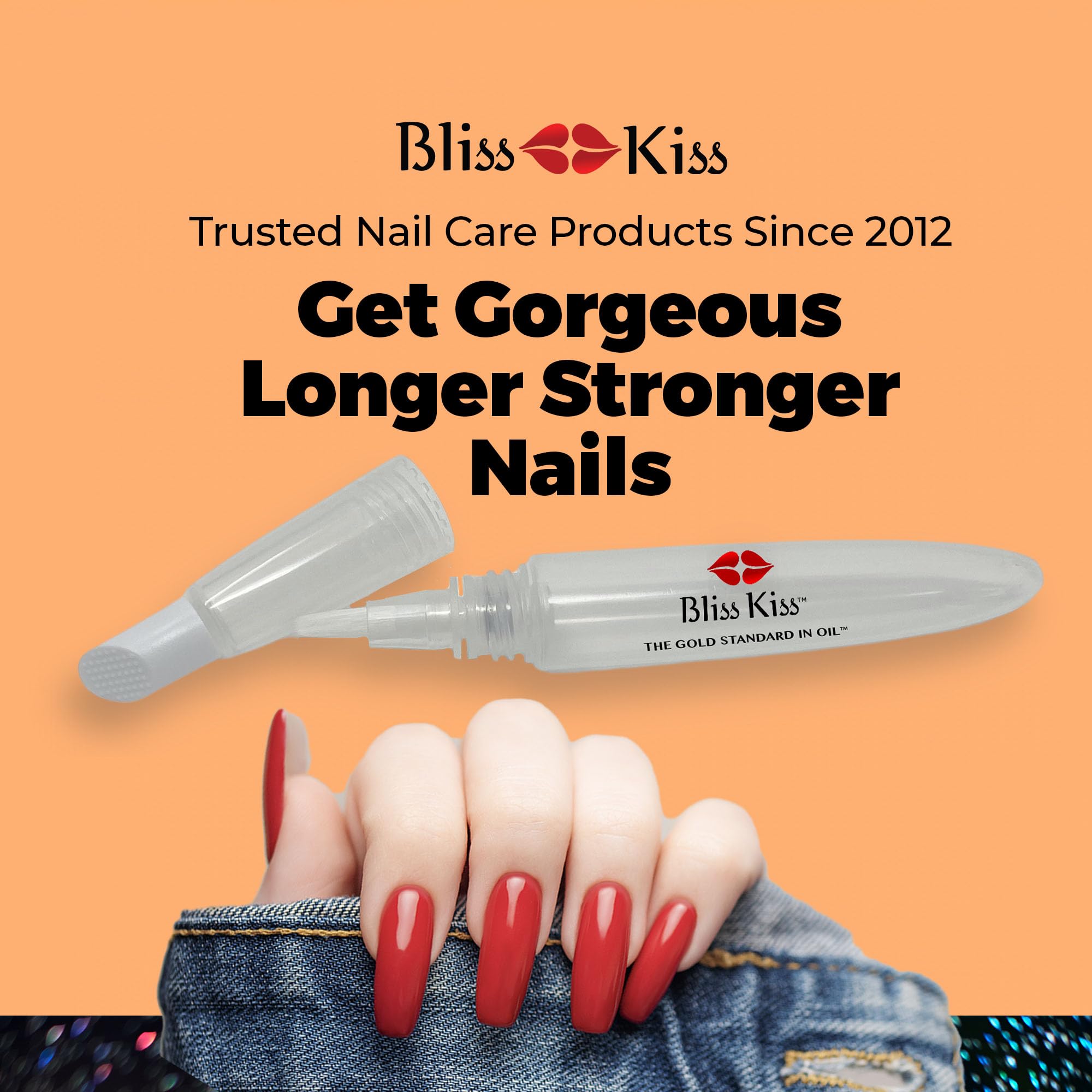 Bliss Kiss cuticle pusher closeup enabling precise oil application.