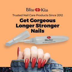 Bliss Kiss cuticle pusher closeup enabling precise oil application.