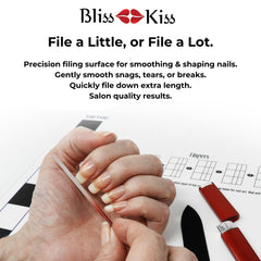 Bliss Kiss glass nail file close-up highlighting durable crystal surface