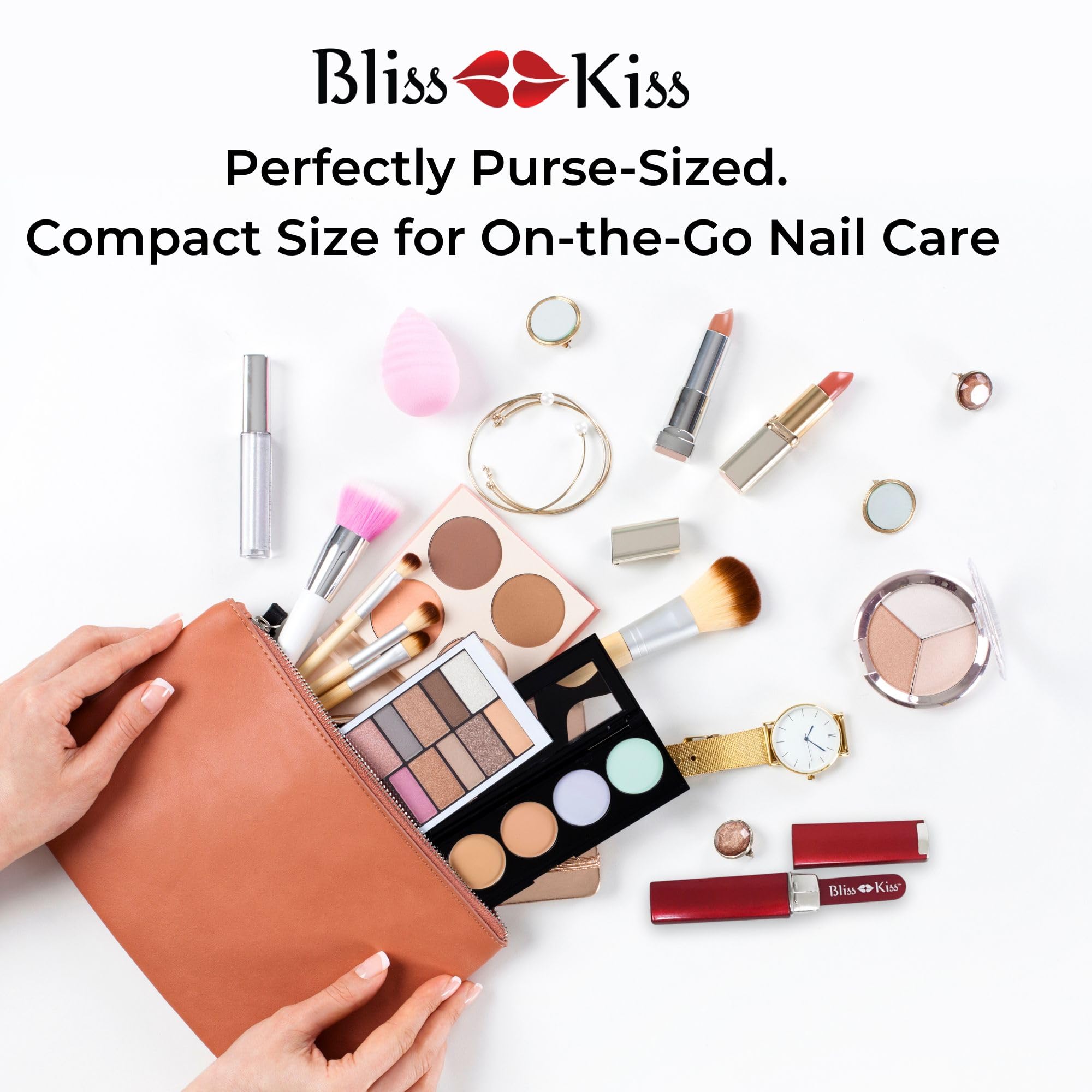Bliss Kiss glass nail file front view showing double-sided surface for natural nails