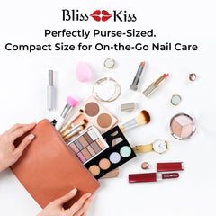 Bliss Kiss glass nail file front view showing double-sided surface for natural nails