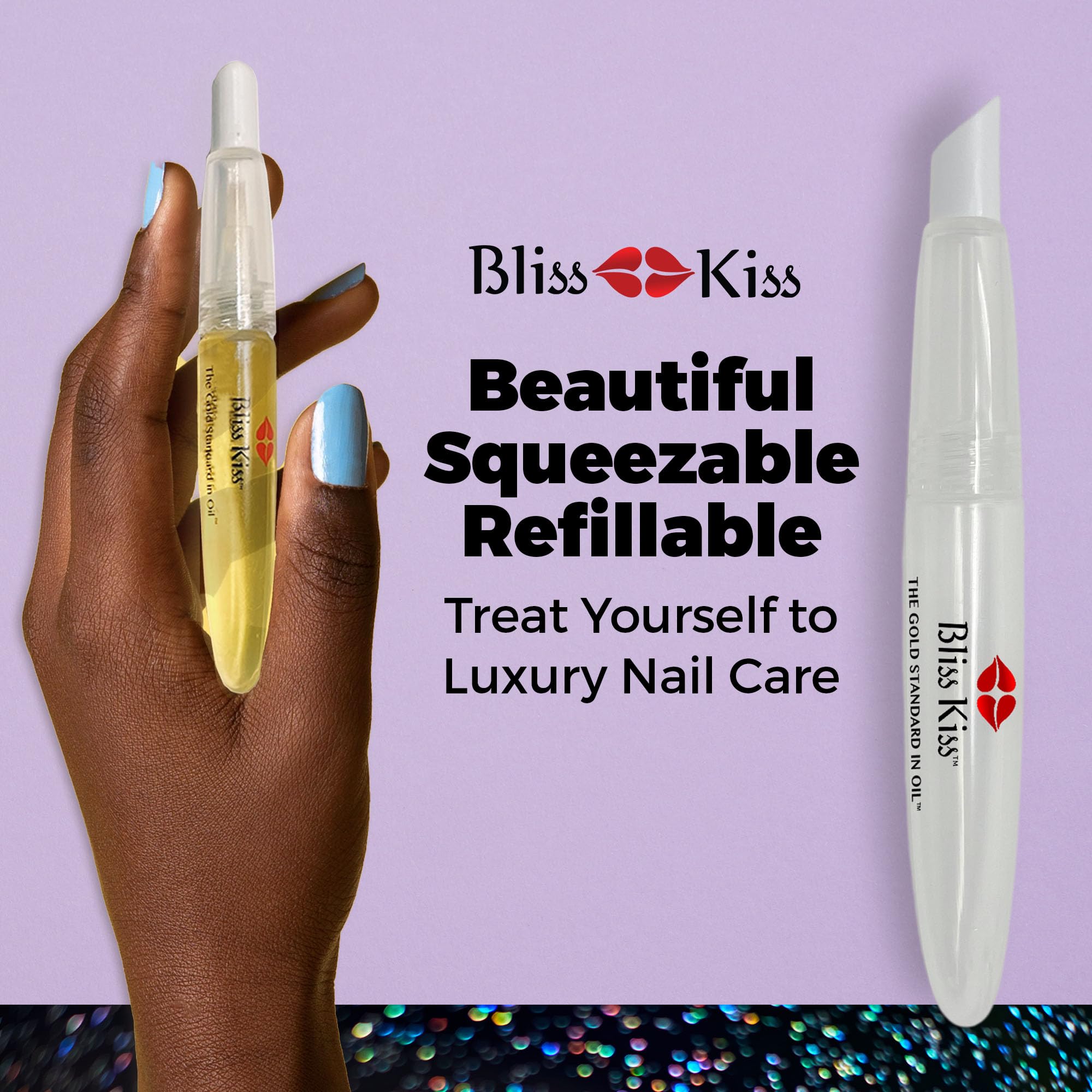 Bliss Kiss manicure-pamper concept with 3-pack convenience at home.
