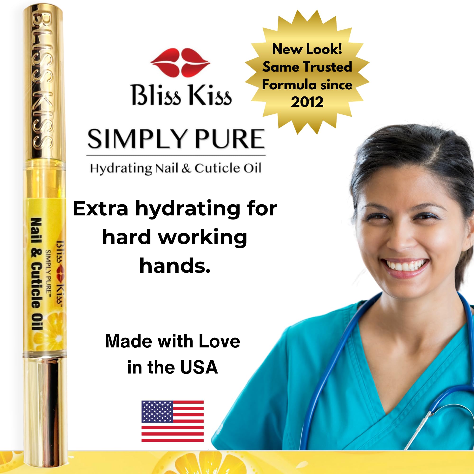 Bliss Kiss Nails Before After visual indicating improved flexibility and appearance.