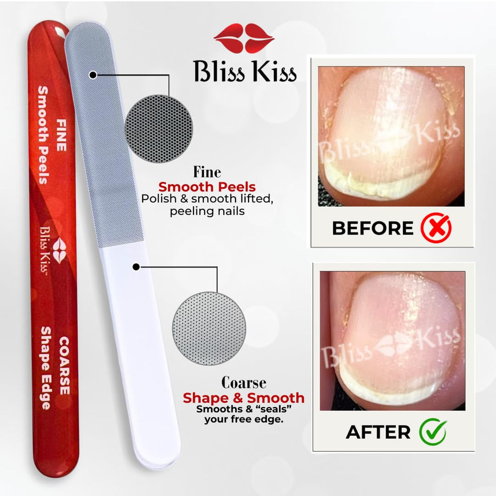 Bliss Kiss Nano Glass Nail File Durable Glass promises long lasting salon grade results.