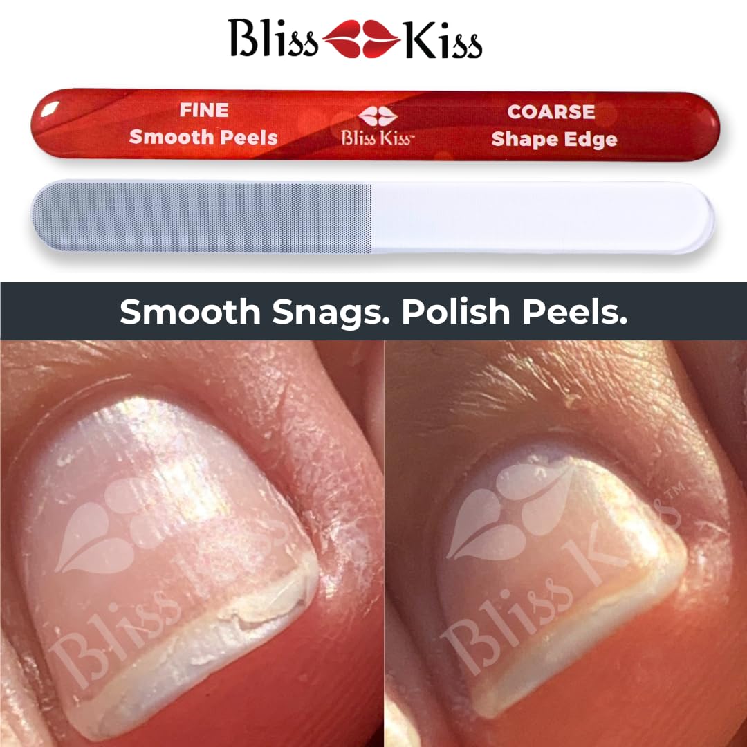 Bliss Kiss Nano Glass Nail File Washable highlights easy cleaning and reuse.